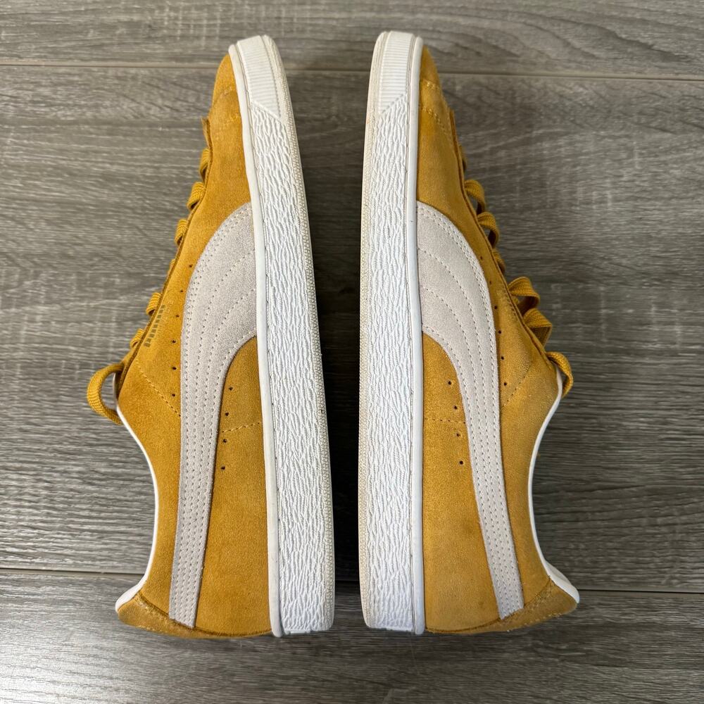 PUMA Suede Classic XXI Men’s 10.5 Honey Mustard White Suede Sneakers 374915-05 - Picture 5 of 6